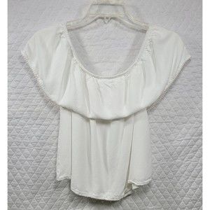 Style Envy Women's Crop Top Ruffled Off Shoulder Elastic Neckline Summer Shirt